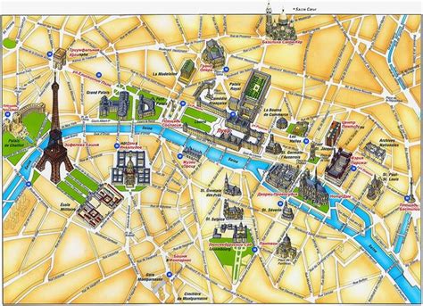 Map Of Paris Attractions Photos Cantik