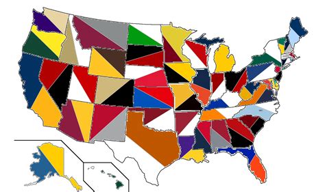 The United States As Shown By Flagship University Colors Using