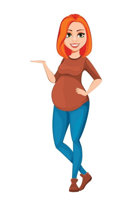 Beautiful Pregnant Woman Cartoon Character 2841349 Vector Art At Vecteezy