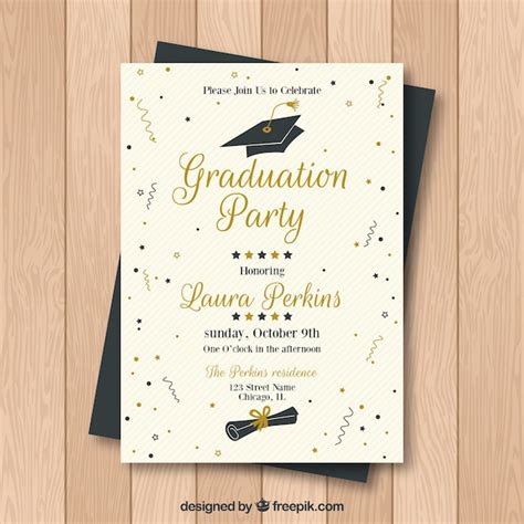 Creative Graduation Party Invitation Vector Free Download