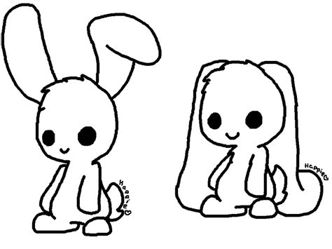 Chibi Bunny Lineart By Cocoaadopts On Deviantart