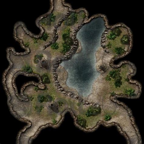Underdark Cavern Pond Cave Jungle By Madcowchef Med Dungeon Maps