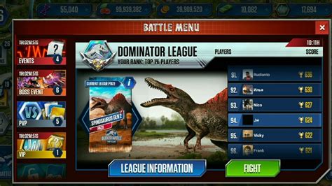 Tournament Spinosaurus Gen Jurassic World The Game Youtube
