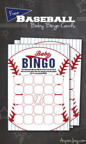 Free Baseball Baby Bingo Cards Aspen Jay