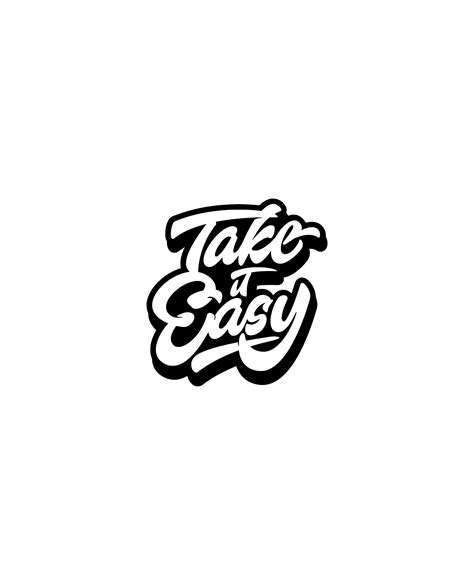 Take It Easy Text Design Svg Vector Cutting File Clip Art Etsy
