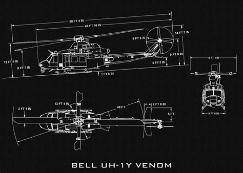 Bell Uh 1y Venom Poster By Blueprint Expert Displate