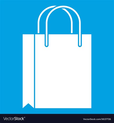 Shopping Bag Icon White Royalty Free Vector Image