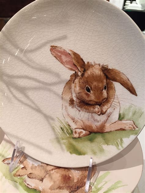 Pottery Barn Such Cute Bunny Dishes Beautifully Painted Cute Bunny
