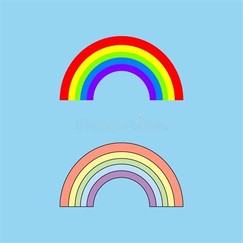 Vibrant Rainbow Design Burst Of Color In Five Shades Stock Vector