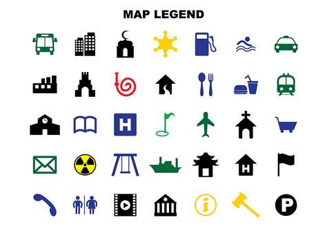 Map Symbols Free Vector Art 183796 Free Downloads