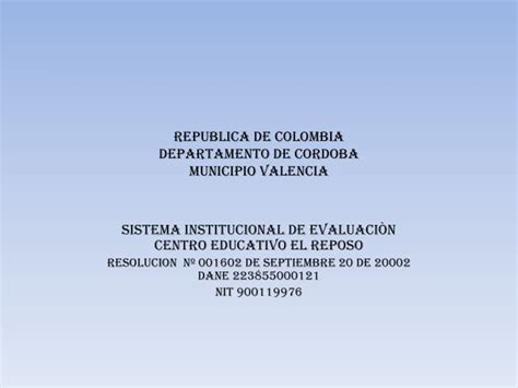 Ppt Republica De Colombia Departamento De Cordoba Municipio Valencia