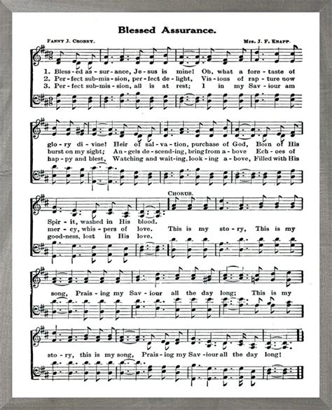 Blessed Assurance Hymn Beechdale Frames