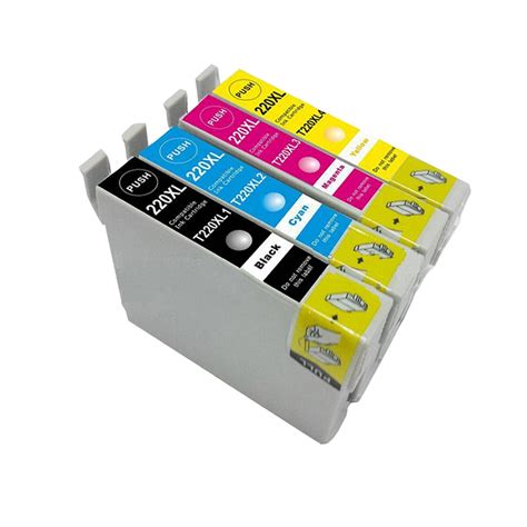 4x Compatible Ink Cartridges 220xl Inks Set For Epson Workforce Wf 2630