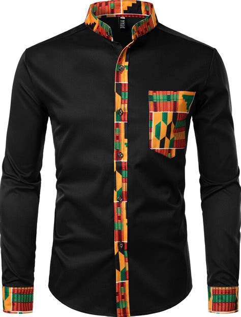 Zeroyaa Mens Hipster African Tribal Graphic Patchwork Design Slim Fit