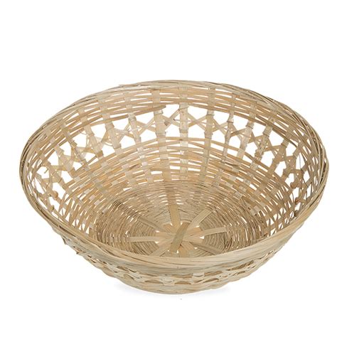 Round Natural Bamboo Basket 13in The Lucky Clover Trading Co