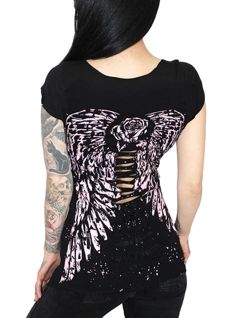 Women S Cut Up T Shirt Angel By Demi Loon Inked Shop
