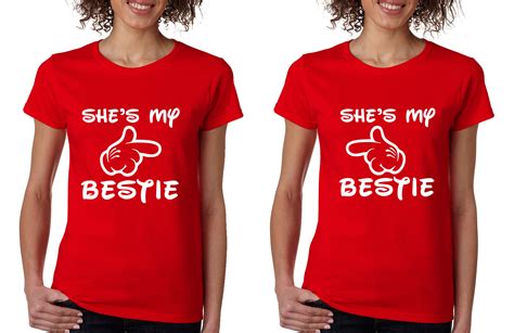 Set Of 2 Womens T Shirt Shes My Bestie Best Friend