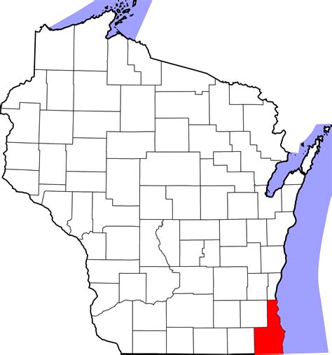 File:Map of Wisconsin highlighting Milwaukee Racine Kenosha Counties