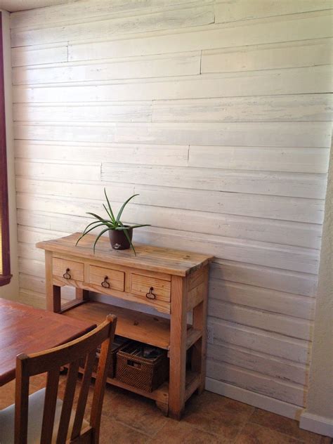 White Washed Cedar Wall In Our Bathroom Wood Panel Walls White Wash