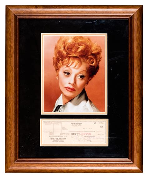 Lot Detail Lucille Ball Signed Check Photo Display