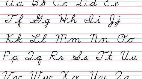 Cursive Handwriting Practice Letter A Through Z Uppercase Lowercase