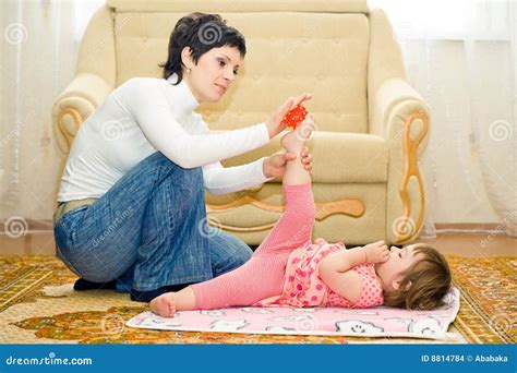 Mother Makes Daughter Massage Stock Images Image