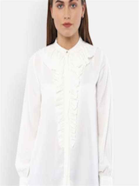 Buy Van Heusen Woman Women White Regular Fit Solid Casual Shirt