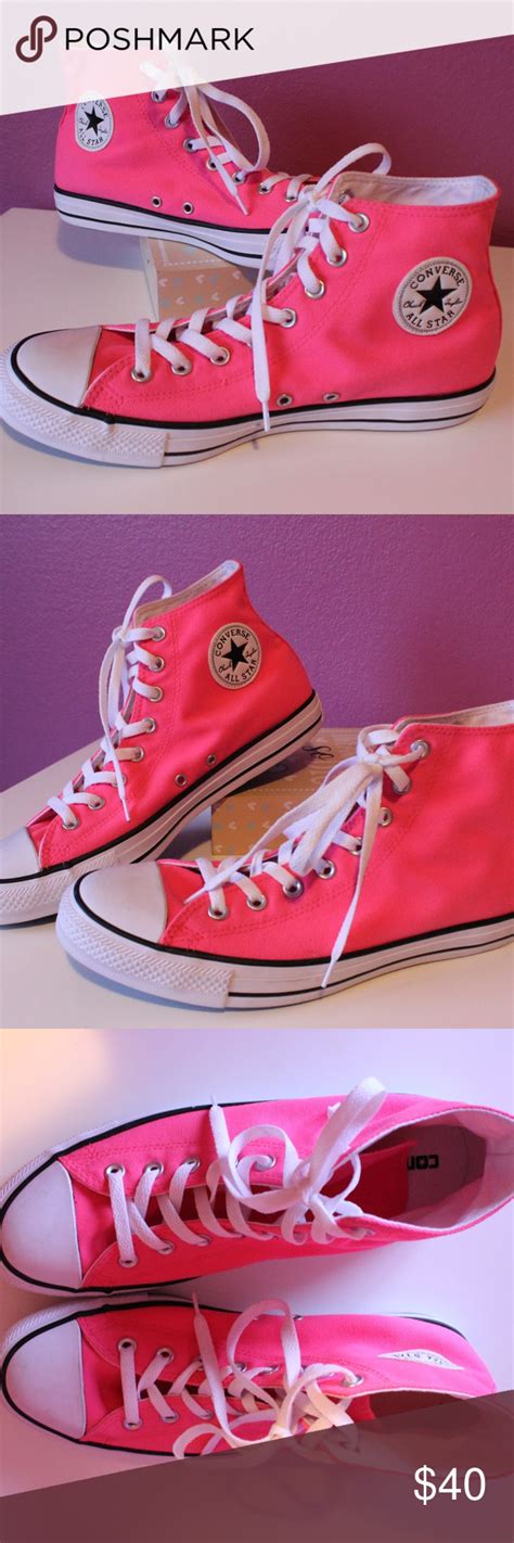 Nwot Converse Neon Pink High Tops Size 12 Pink High Tops Converse