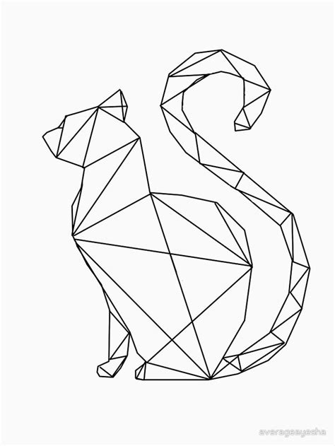 Vector monochrome image of paper cat origami contour drawing by line. raf,750x1000,075,t,fafafa:ca443f4786.u2.jpg (750×1000 ...