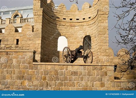 Narrow Streets Of The Old City Ancient Buildings And Walls Baku