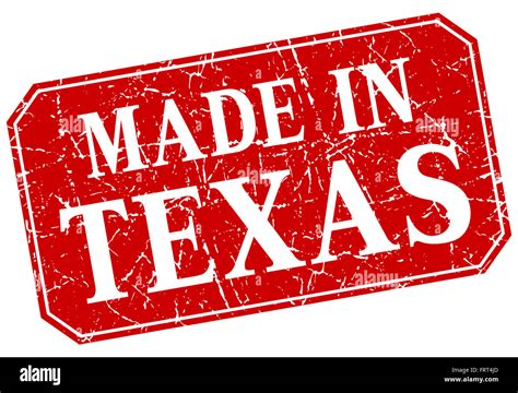 Made In Texas Red Square Grunge Stamp Stock Photo Alamy