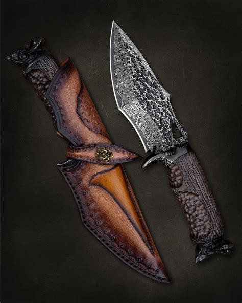 Vg10 Damascus Steel Knife Handmade Edc Ebony Hunting Survival Fixed