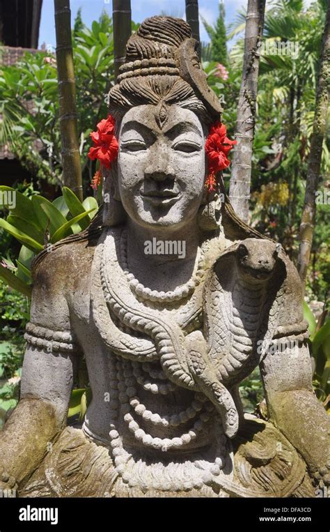 Ubud Bali Indonesia Hindu Statue In A Hotel´s Garden Gayatri Stock