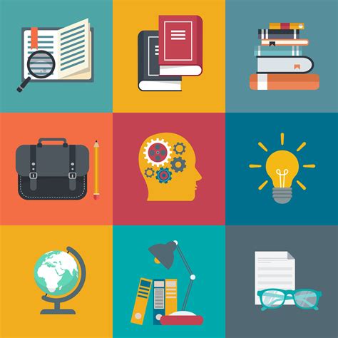 On Line Learning Tutorials Professional Education Icon Set Download