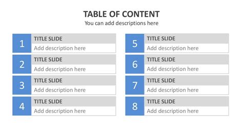 Template Powerpoint Table Of Content