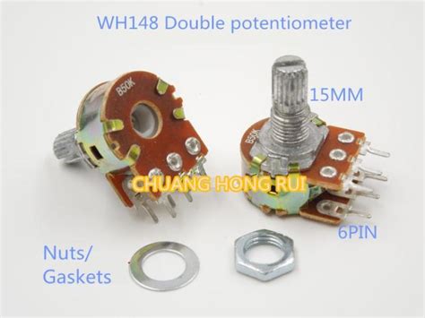 Cw 5pcs Wh148 Duplex Potentiometer B2k Audio Power Amplifier 2k 6