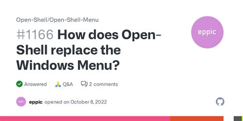 How Does Open Shell Replace The Windows Menu · Discussion 1166 · Open