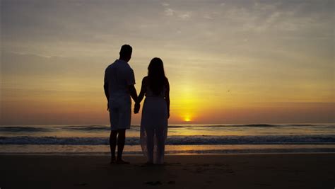 Silhouette Young Spanish Married Couple Stock Footage