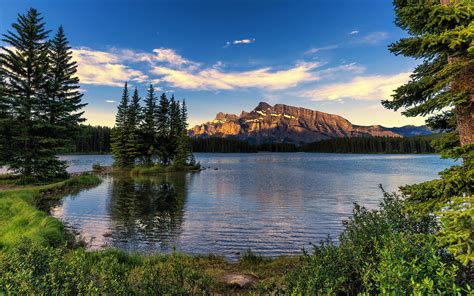 Download Wallpapers Banff National Park Mountains Sunset Lake