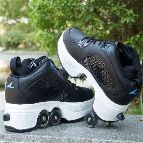 Fashion 2015 Agloat Deformation Shoes Four Wheel Heelys Roller Shoes Double Roller Skates Multi