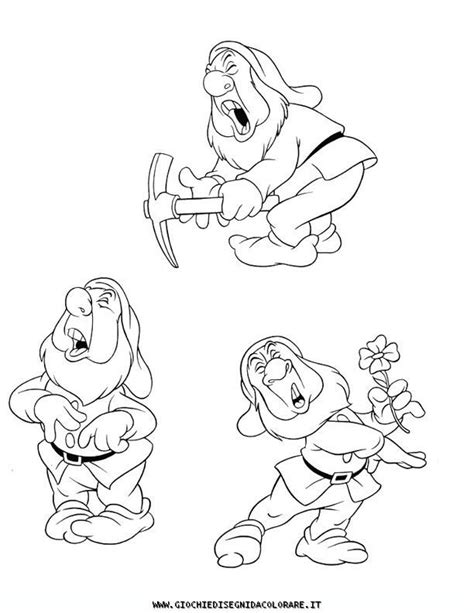 Snow White and the Seven Dwarfs colouring page. | Snow white coloring