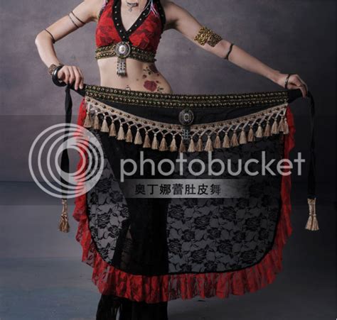D733 Tribal Vintage Belly Dance Lace Costume Outfit Set Bra Belt
