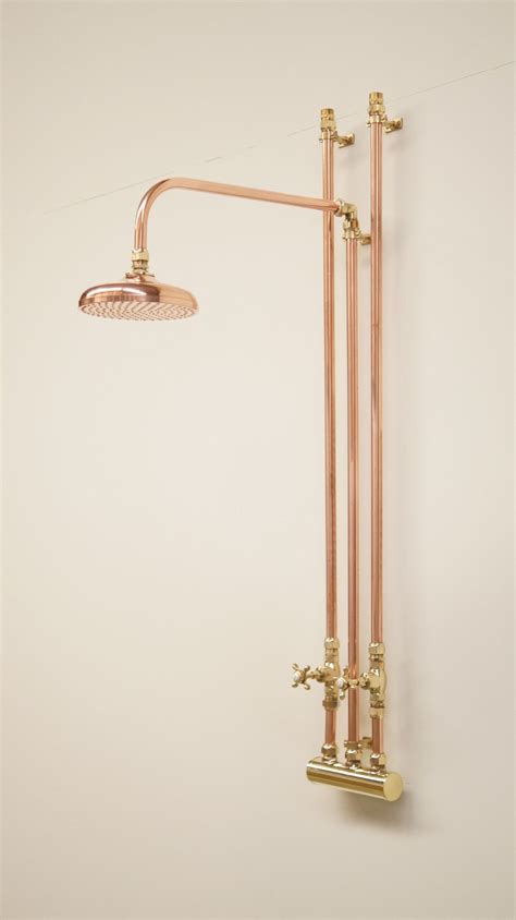 Exposed Copper Pipe Shower System Carliricciuti