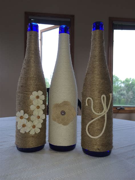 Twine Wrapped Wine Bottles Wrapped Wine Bottles Bottles Decoration
