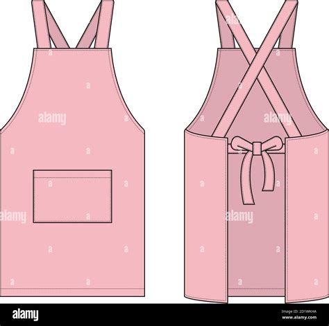 apron vector template illustration frontback pink stock vector image art alamy