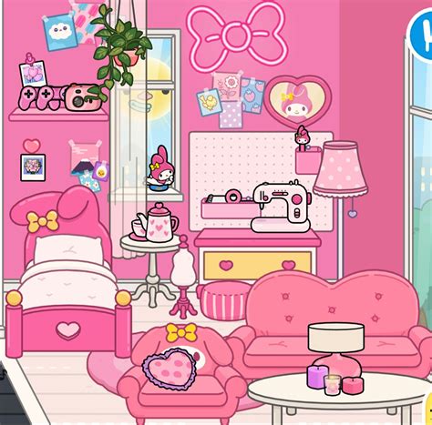 💗my Melody💗 Bedroom Tocaboca Idea In 2022 Hello Kitty Bedroom Cat