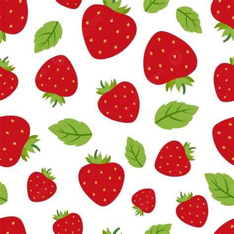 Red Strawberries Seamless Pattern Background Red Fruit Pattern