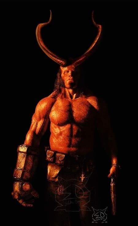 Elita One Hellboy With Horns Photo Manipulation