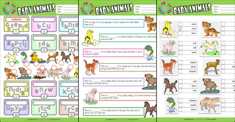 Baby Animals Esl Printable Worksheets For Kids 2