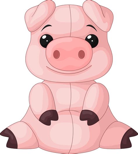 Cute Baby Pig Cartoon Sitting 5161842 Vector Art At Vecteezy